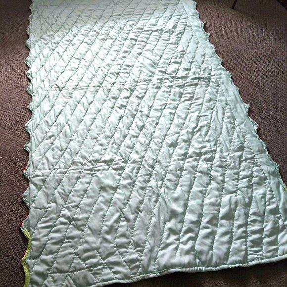 Vintage Handmade Satin Twin Quilt - Picture 3 of 3
